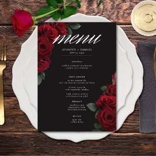 Menú Elegante Boda floral de Roses Rojos Sangre Emotiva