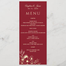 Elegante Boda Floral Dorada y Burgundy
