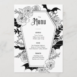 Menú Elegante Boda floral gótico