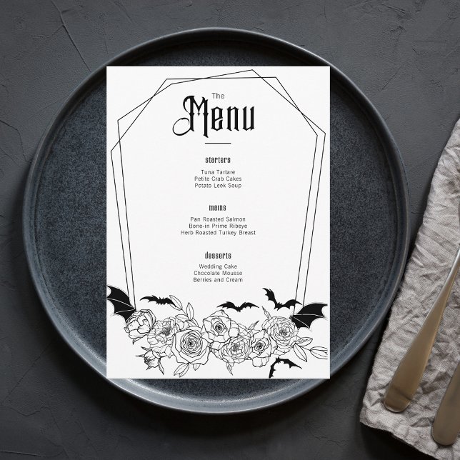 Menú Elegante Boda floral gótico (Subido por el creador)