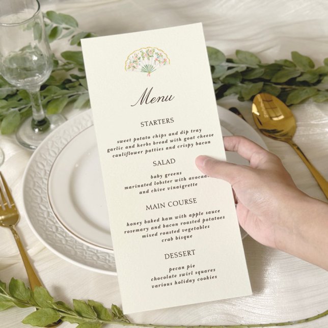 Menú Elegante Boda Floral Rococó Acuarela (Subido por el creador)