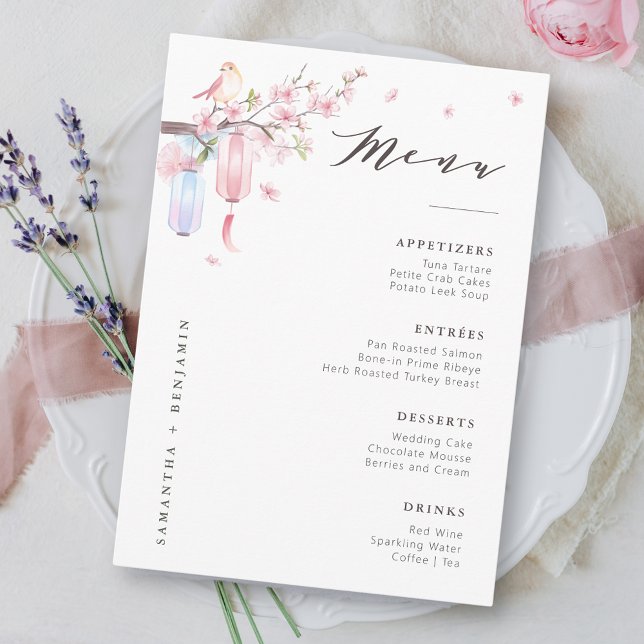 Menú Elegante Boda floral rosa (Subido por el creador)