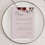 Menú Elegante boda floral rosa rosa polvoriento pastel<br><div class="desc">Acuarela elegante y delicado menú floral en colores pastel de color rosa pastel / rosa pálido para la boda botánica en el jardín. Adecuado para cumpleaños,  aniversario y cualquier otro fiesta. Por favor,  contáctame si necesitas artículos adicionales.</div>