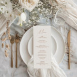 Menú Elegante Boda floral rústico de Terracota<br><div class="desc">Elegante diseño, rústica paleta de colores de terracota y delicados acentos florales, esta carta aporta un toque de sofisticación a la experiencia gastronómica. Esta carta, elaborada con atención a los detalles, realza el ambiente general de la recepción y garantiza una experiencia gastronómica inolvidable, llena de sabor y encanto. Diseñado para...</div>