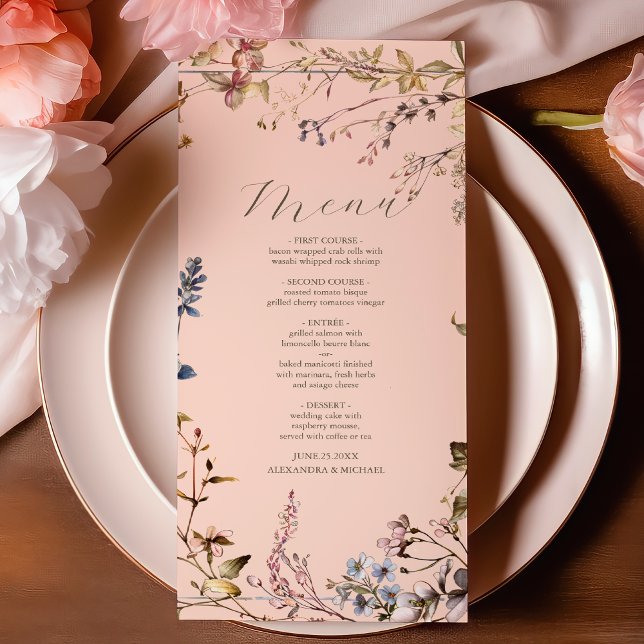 Menú Elegante Boda floral vintage (Subido por el creador)