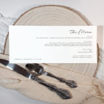 Menú Elegante Boda horizontal moderno de escritura a ma<br><div class="desc">Menús Bodas horizontales: estos elegantes menús bodas horizontales muestran un guión moderno de escritura a mano en un diseño elegante en blanco y negro. Personalizadas con los nombres de la pareja y la fecha de boda, ofrecen una adición única y elegante a su recepción, combinando simplicidad con un toque de...</div>