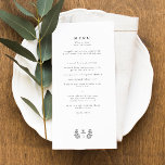 Menú Elegante Boda inicial de hoja botánica monograma<br><div class="desc">Elegante menú Boda inicial de hoja botánica monograma</div>