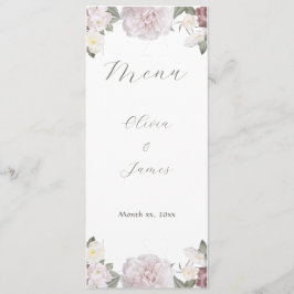 Menú Elegante Boda Jardín de Rosas Rosa