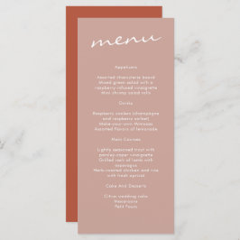 Menú Elegante Boda Minimalista de Terracota