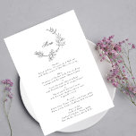 Menú Elegante Boda mínimo de monograma floral de corona<br><div class="desc">Este diseño es parte de una colección - por favor contáctenos si necesita algún material de papelería adicional</div>