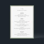 Menú Elegante Boda Moderna con Monograma en Verde Salvi<br><div class="desc">Menús de boda modernos con un diseño limpio que combina tipografías serif y script.</div>
