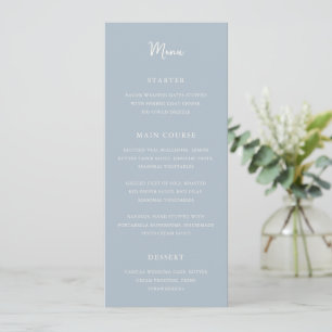 Menú Elegante boda moderna en azul polvo