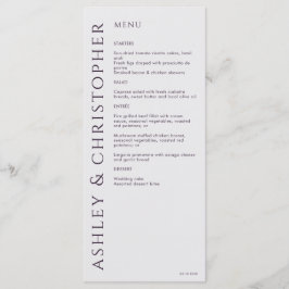 Menú Elegante Boda moderno oscuro morado