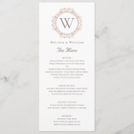 Menú Elegante Boda Monograma Insignia