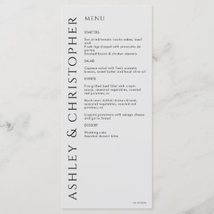 Menú Elegante Boda negro de humo moderno