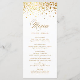 Menú Elegante Boda Relieve metalizado dorado Faux Confe