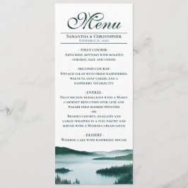 Menú Elegante Boda Rústica en Lago de Montaña Pacífico