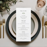 Menú Elegante Boda Sage Greenery<br><div class="desc">Menú boda diseñado en personalizado con un diseño moderno y limpio,  con caligrafía y follaje delicados.</div>