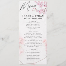 Menú Elegante Boda Sakura floral rosa Cherry Blossom