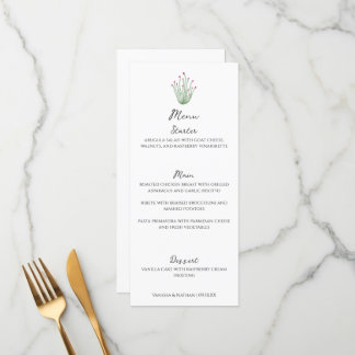 Menú Elegante Boda vertical Ocotillo Cactus