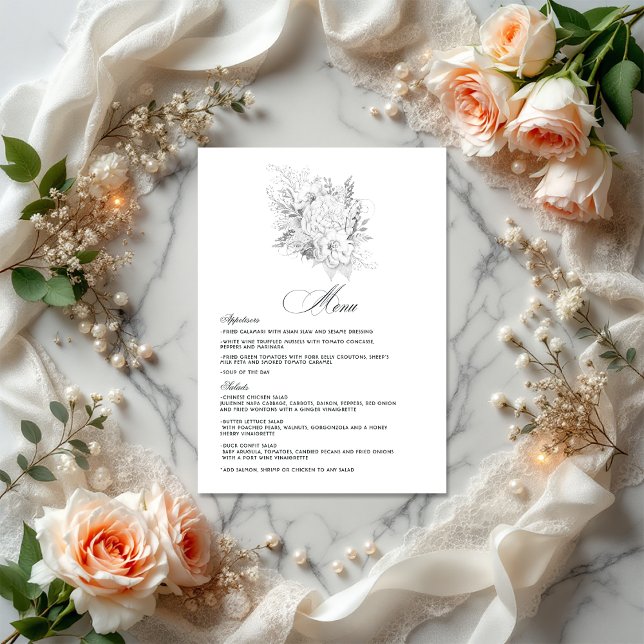 Menú Elegante Boda Vintage (Elegant Vintage Wedding Menu)