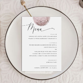 Menú Elegante Boho Pink Rubor Moon | Cena boda