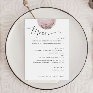 Menú Elegante Boho Pink Rubor Moon   Cena boda
