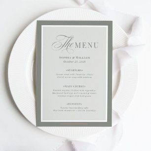 Menú Elegante borde verde sabio Classic Luxe