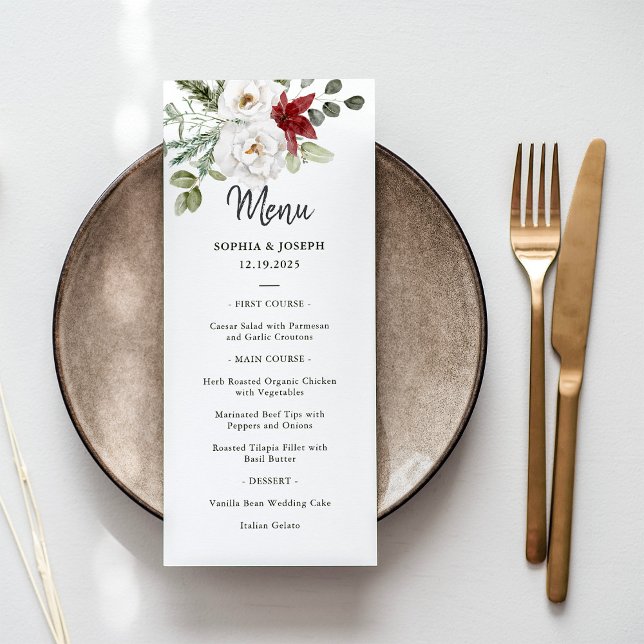 Menú Elegante Bouquet | Navidades Boda de vacaciones (An elegant and traditional Christmas menu for your holiday wedding)
