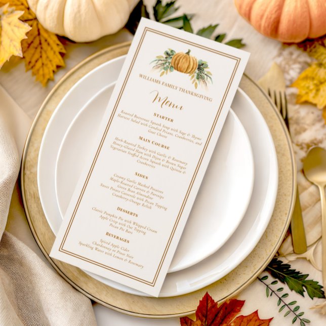 Menú Elegante Calabaza para la cena de Acción de Gracia (Subido por el creador)