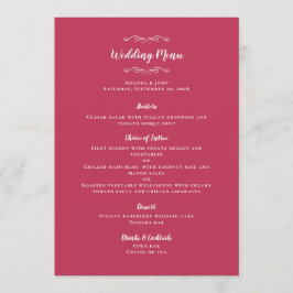 Menú Elegante caligrafía de bodas cena de invitados Mag