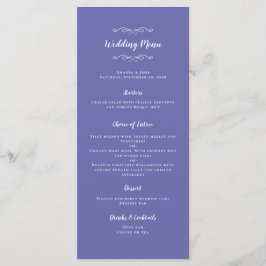 Menú Elegante Caligrafía para Bodas Chic Azul Periwinkl