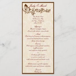 Menú Elegante carta de Boda de mariposa
