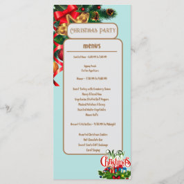 Menú Elegante carta de Navidades verdes florales