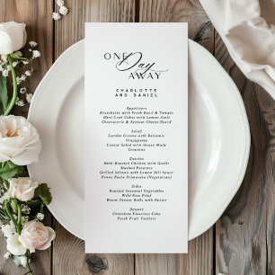 Menú Elegante cena de ensayo de bodas a un día de dista