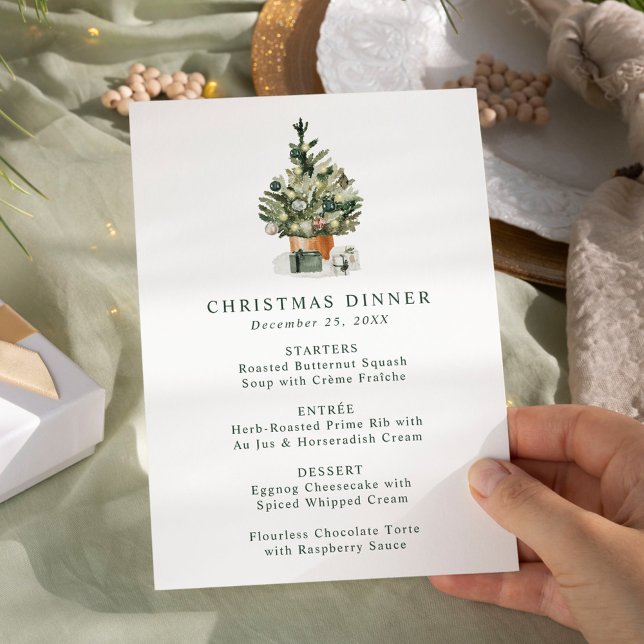 Menú Elegante cena de Navidad con árbol de Navidad en a (Subido por el creador)