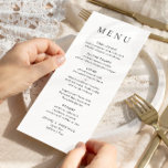 Menú Elegante cena Minimalista moderna Boda<br><div class="desc">Para una mayor personalización,  haga clic en el enlace "personalizar adicional" y utilice nuestra herramienta de diseño para modificar esta plantilla.</div>