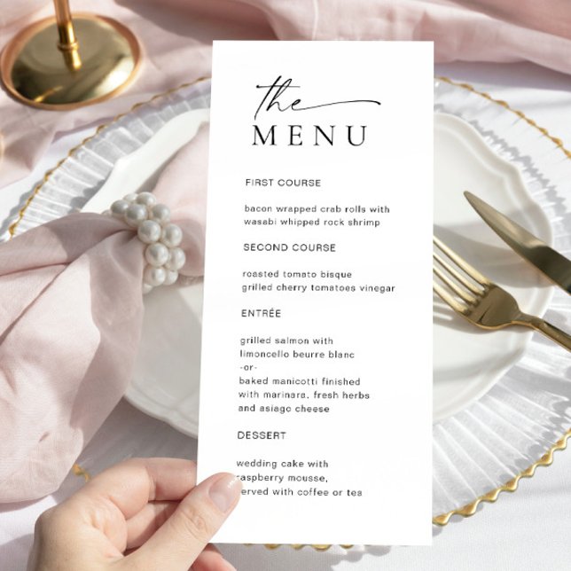 Menú Elegante cena Minimalista moderna Boda (Subido por el creador)