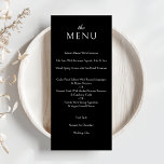 Menú Elegante Clásico Boda negro formal<br><div class="desc">Elegante Classic formal Boda negro carta de cena</div>