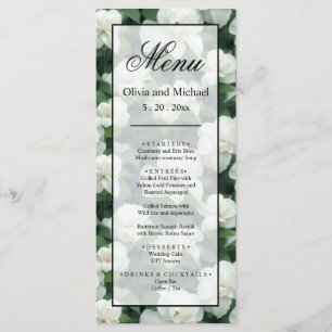 Menú Elegante clásico verde botánico floral