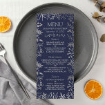Menú Elegante colección de Bodas florales de la Marina<br><div class="desc">Celebre con estilo con estos modernos y modernos menús de boda para el desayuno. El diseño es fácil de personalizar con tu propia redacción y tus invitados estarán encantados cuando vean estos fabulosos menús. Se pueden encontrar elementos coincidentes en la colección.</div>
