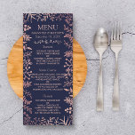 Menú Elegante colección de Bodas florales de Rosa y mar<br><div class="desc">Celebre con estilo con estos modernos y modernos menús de boda para el desayuno. El diseño es fácil de personalizar con tu propia redacción y tus invitados estarán encantados cuando vean estos fabulosos menús. Se pueden encontrar elementos coincidentes en la colección.</div>