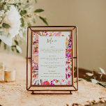Menú Elegante color de agua rosada Flores matrimonio pe<br><div class="desc">Elegante 5x7 Moderno color de agua rosa y dorado Floral Menú simple de casamiento personalizado con fondo blanco</div>