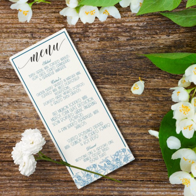 Menú Elegante de estilo azul francés Chinoiserie T (Subido por el creador)