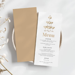 Menú Elegante ducha de novia retro de champán de oro