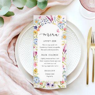 Menú Elegante ducha de novias rosa floral