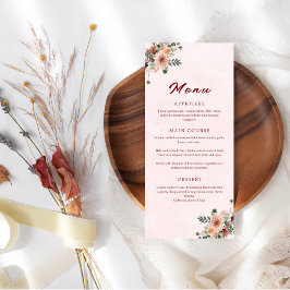 Menú Elegante en el Boda de los tonos rosados de otoño
