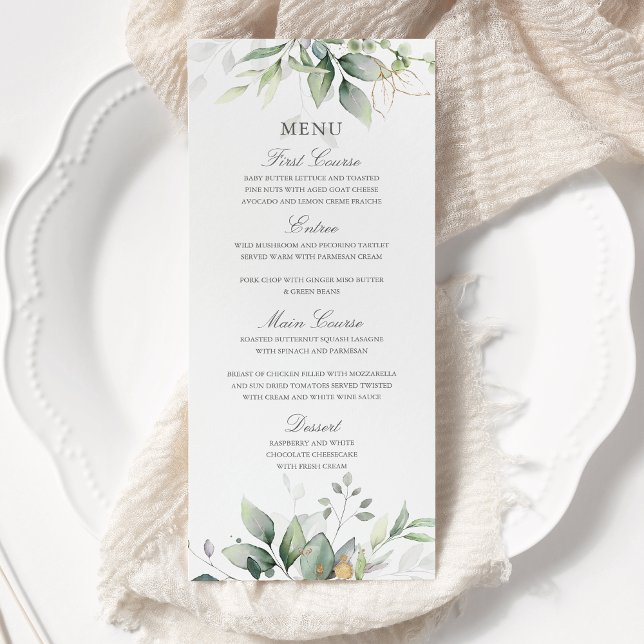 Menú Elegante Eucalyptus deja Boda de oro de la vegetac (Subido por el creador)