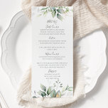 Menú Elegante Eucalyptus deja Boda de oro de la vegetac<br><div class="desc">Bonitas cartas bodas con eucalipto acuarela y hojas de oro. La elección perfecta para los bodas de primavera y verano.</div>