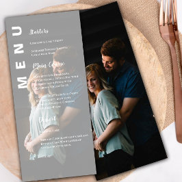 Menú Elegante fiesta moderna de Faux Vellum foto Weddin
